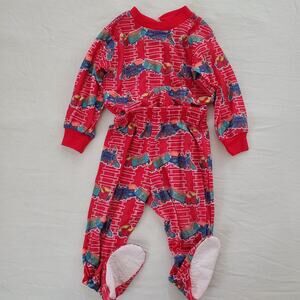 Vintage Train/Railroad 2-Piece Footed PJs 24 months/2t